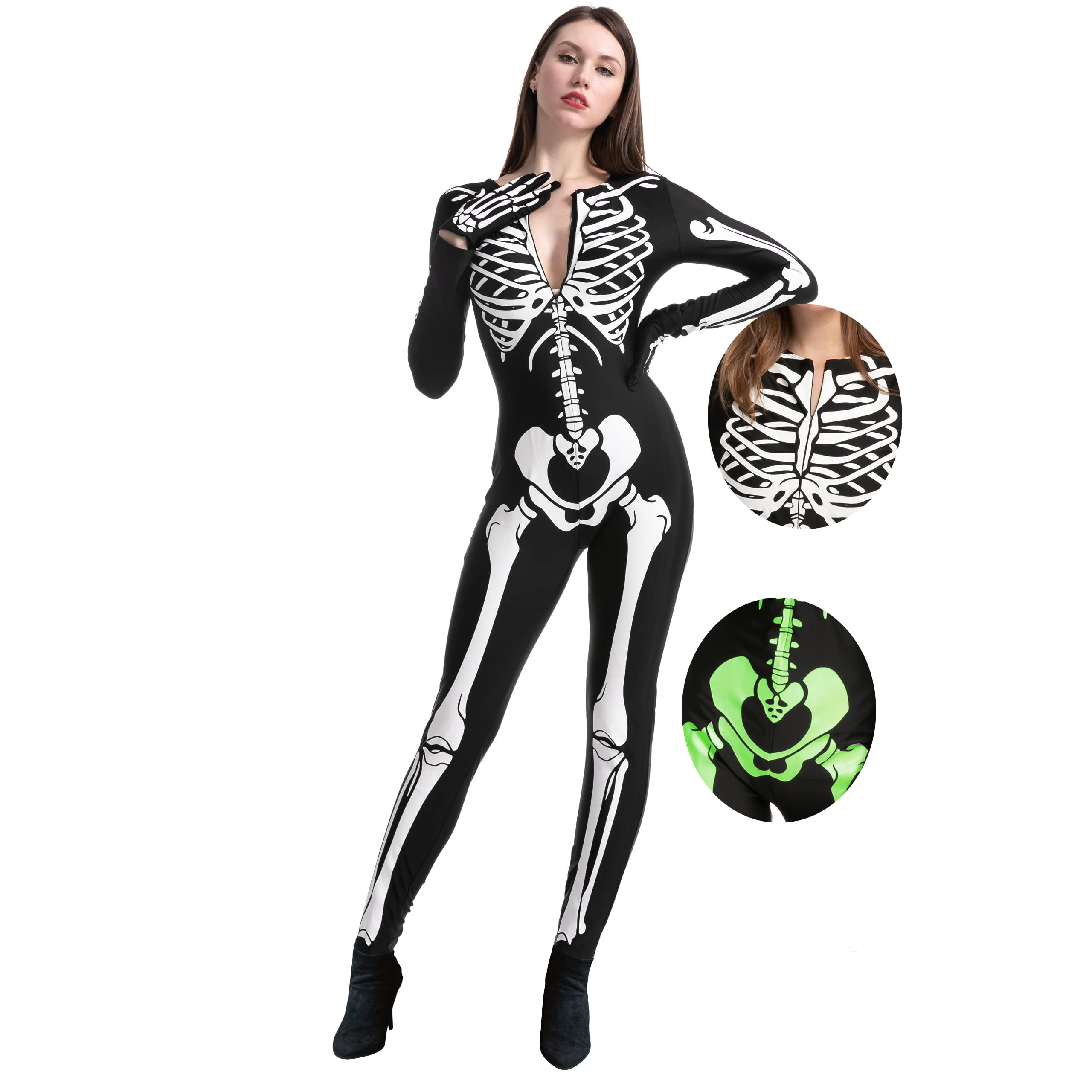 Spooktacular Creations Adult Women Glow in the Dark Skeleton Costume