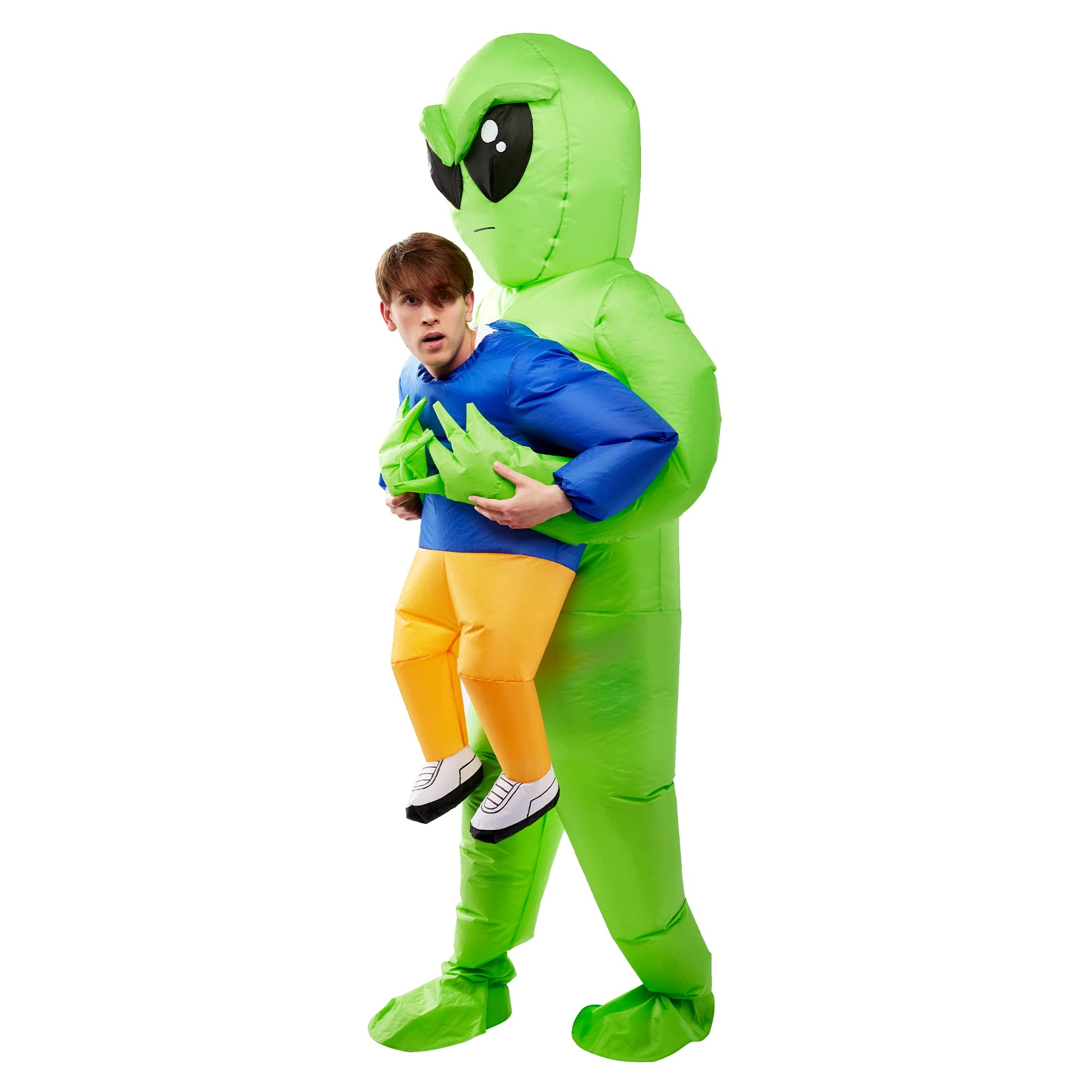 Spooktacular Creations Creations Alien Costume for Adult, Funny Kidnapping  Inflatable Costumes, Ride On Alien Air Blow Up Costumes for Halloween