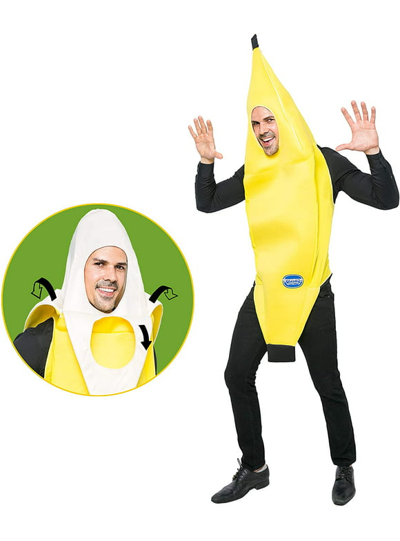 Spooktacular Creations Appealing Banana Costume Adult Set for Halloween Dress Up Party Roleplay Cosplay
