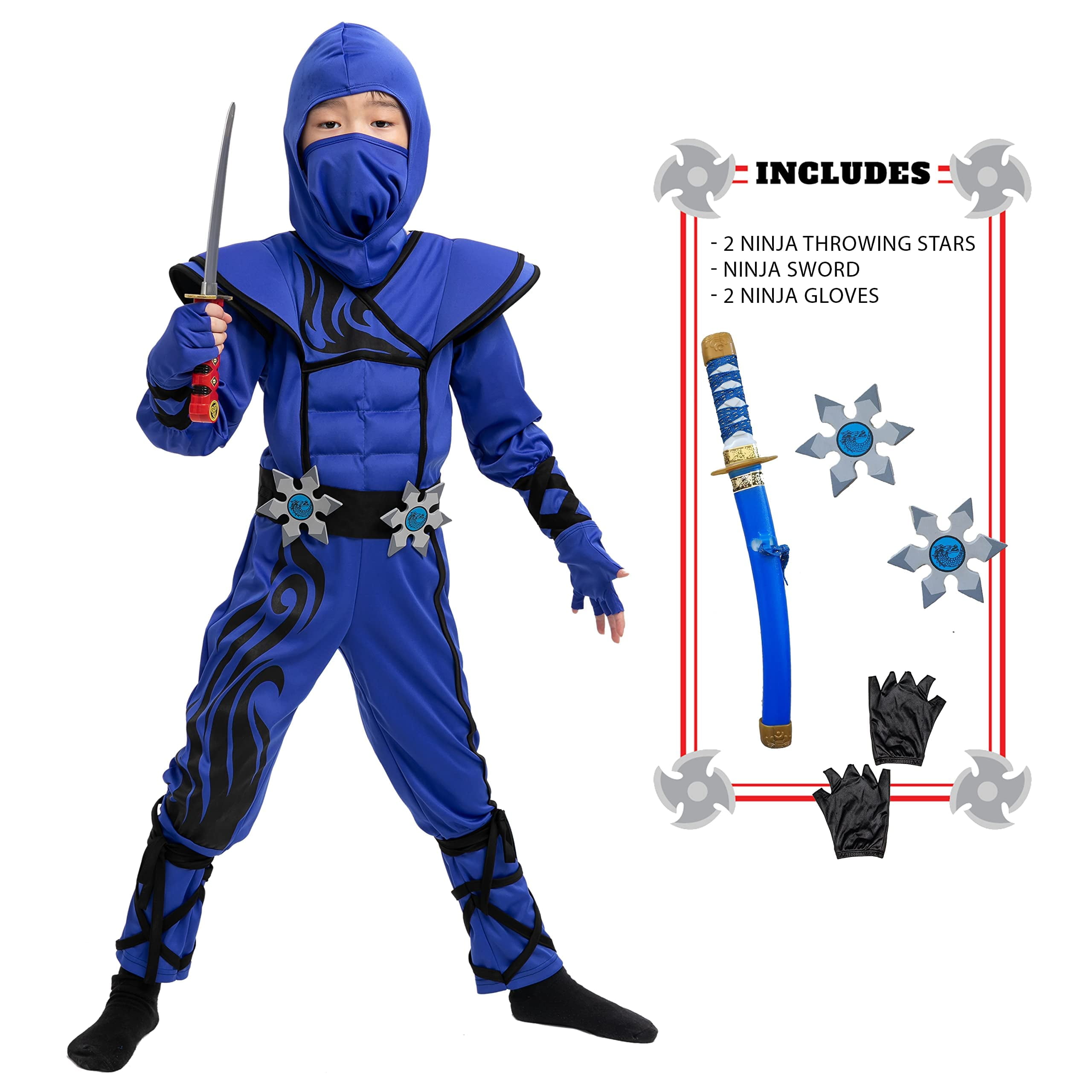 Spooktacular Creations Striking Blue Ninja Costume for Child Stealth