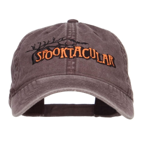 Spooktacular Embroidery Washed Cap - Brown OSFM