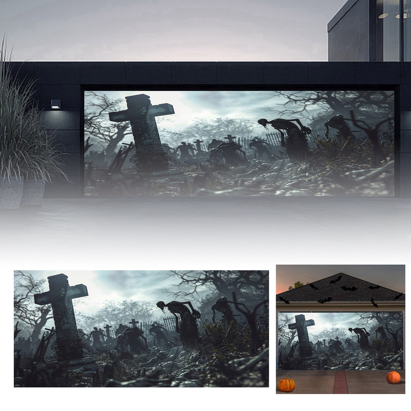 Spooktacular Garage Banner Transform Your Garage Into A Haunting ! Dog