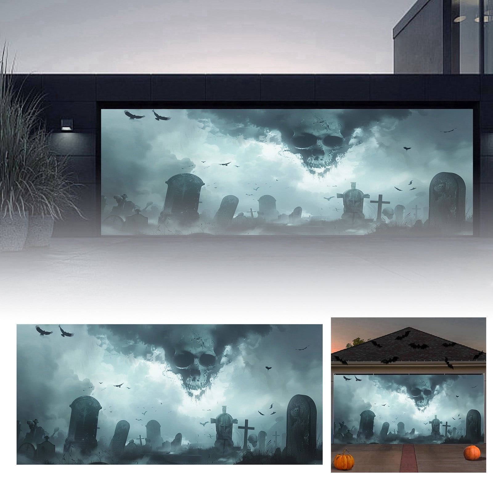 Spooktacular Garage Banner Transform Your Garage Into A Haunting ! Dog
