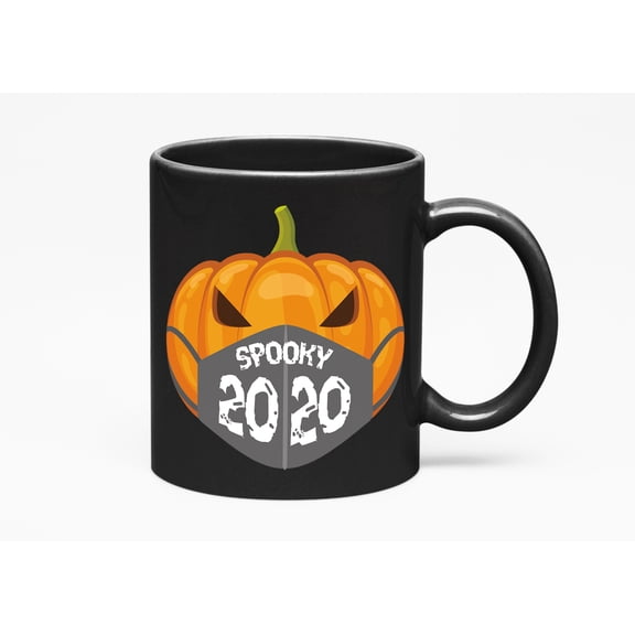 Spooky 2020 Halloween Pumpkin Cup & Decorations, Black 11oz Ceramic Mug