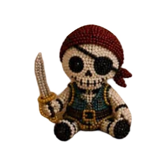 Spooky 3D Beaded Skeleton DIY Kit - 4 Unique Halloween Figurines (Pirate, Tropical, Flower) , Complete Craft Set with Beads, Thread & Instructions, Gothic Home Decor, Gift for Crafters