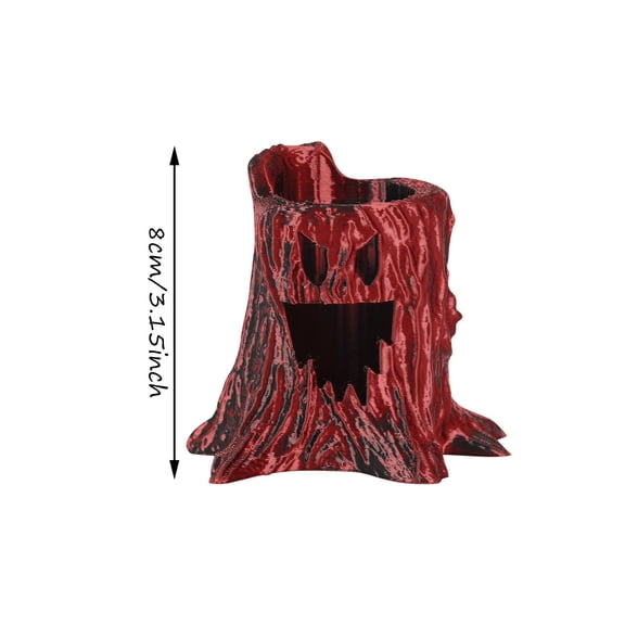 Spooky 3D Printing Halloween Horror Tree Stump Ornament Unique Artistic Home Decor Figurine Collectible Ghost Face Tree Stump Display Piece