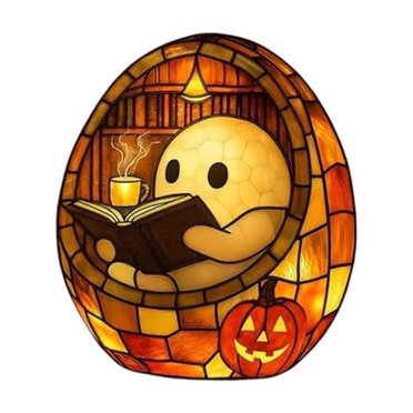WYLQQ 2025 New Handmade Halloween Ghosts Reading Night Light Up Ghost Reading Book Lamp Charming Ghost Bubble Bath Lamp For Decor Gift