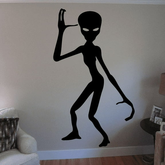 Spooky Alien Listening Decal - 36 Inches