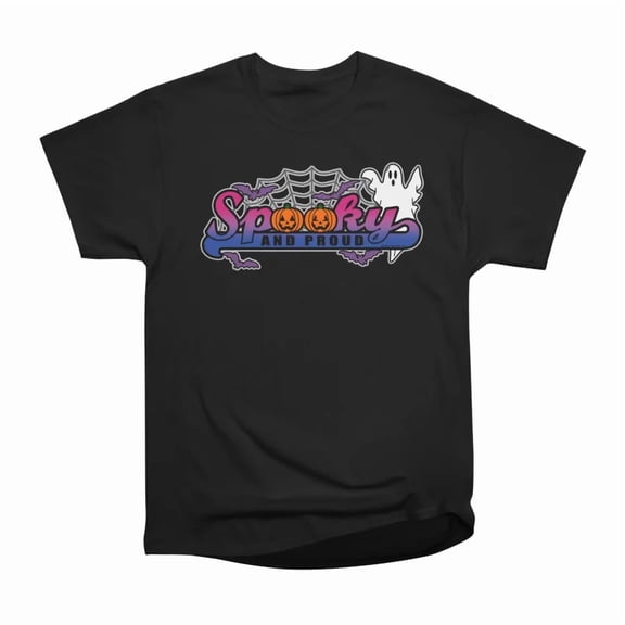 Spooky And Proud Bisexual Pride T-Shirt Tee Gift For Him Merch For Her Apparel For Friend