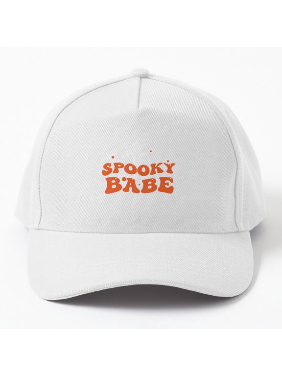 Spooky Babe Groovy Floral Ghost Baseball Cap, Cute Hat Style