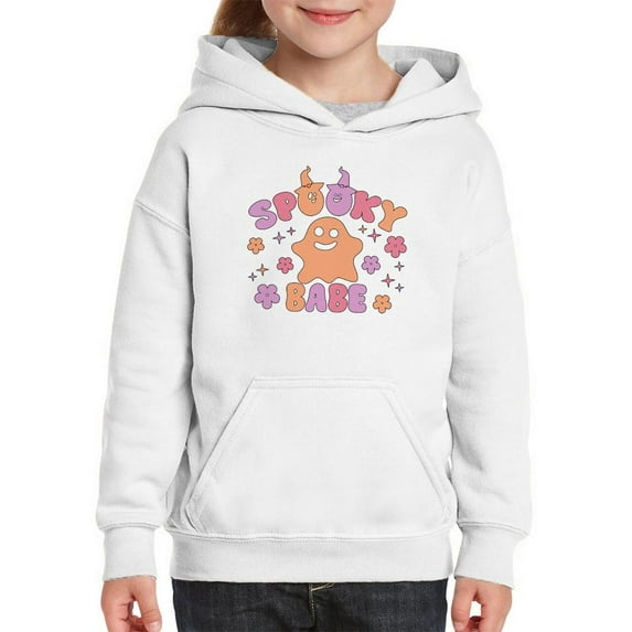 Spooky Babe Retro Style Hoodie Juniors -Image by Shutterstock, Large