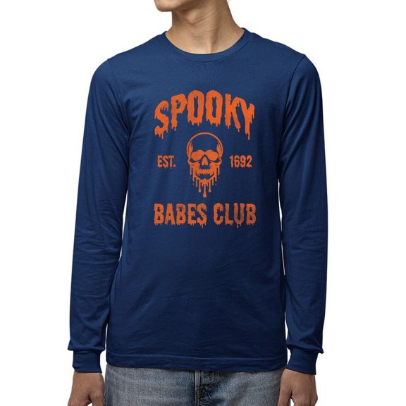 Spooky Babes Club Halloween Skull Graphic - Men's Long Sleeve