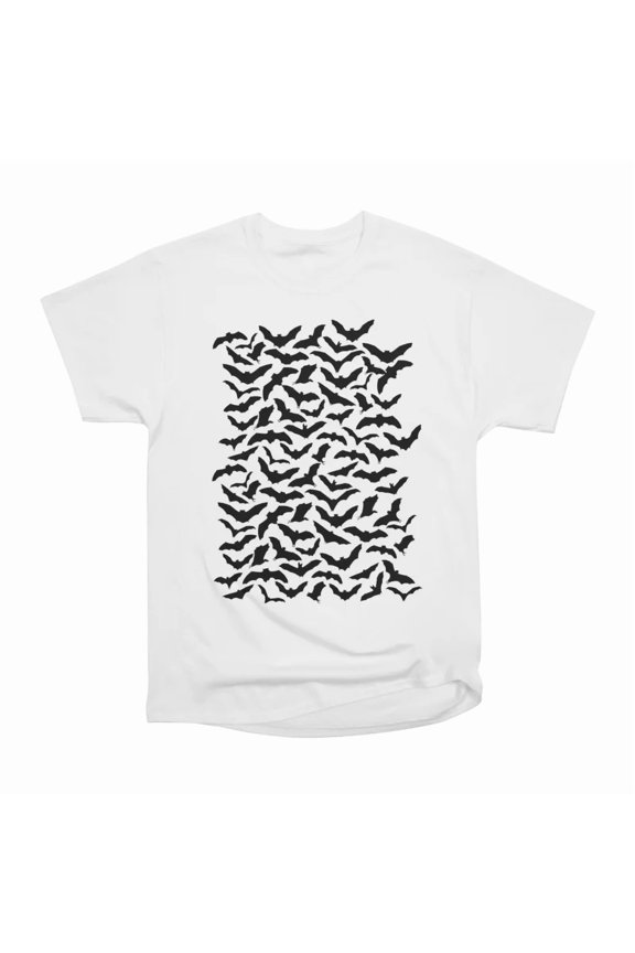 Spooky Bats Halloween Textile Black T-Shirt Tee Gift For Him Merch For Her Apparel For Fri