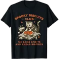 thumbnail image 1 of Spooky Biscuits Club Cat, Funny Halloween Baking Tee T-Shirt Shirts, 1 of 3