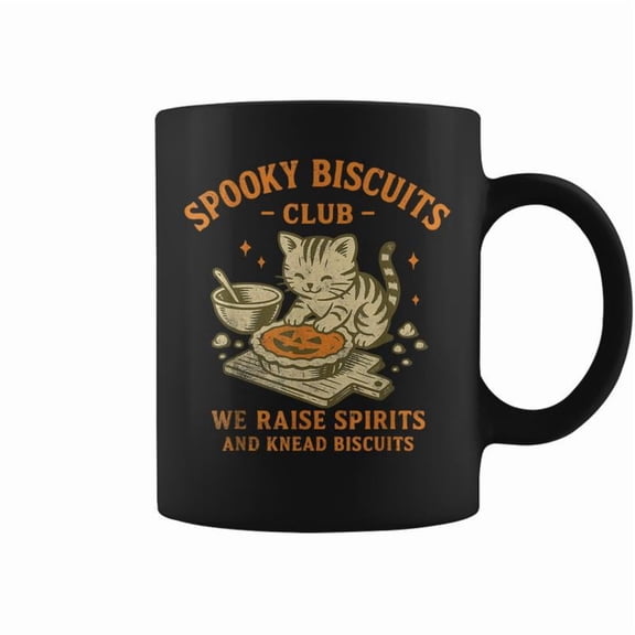 Spooky Biscuits Club Cat Halloween Baking Coffee Mugs