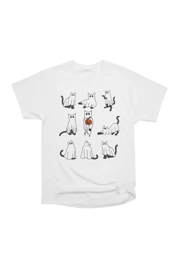 Spooky Black Cat Poses T-Shirt Tee Gift For Him Merch For Her Apparel For Friend
