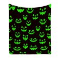 thumbnail image 1 of Spooky Black Green Ghost Throw Blanket, Soft Cozy Plush Flannel Fleece for Kids Adults, Halloween Holiday Room Decor for Couch Sofa Bed Nap, 27x40in, 1 of 7