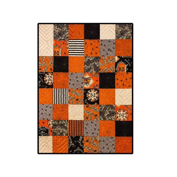 Spooky Blanket B, Ghost Pumpkin Pattern for Bedroom, Lightweight for Travel Camping, Versatile Halloween Gift Idea