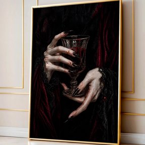 Spooky Blood Glass Gothic Vampire Dark Academia Poster