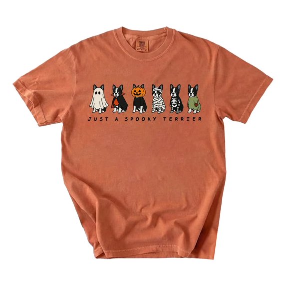 Spooky Boston Terrier T-Shirt, Cute Halloween Dog Graphic, Fall Pet Lover Tee