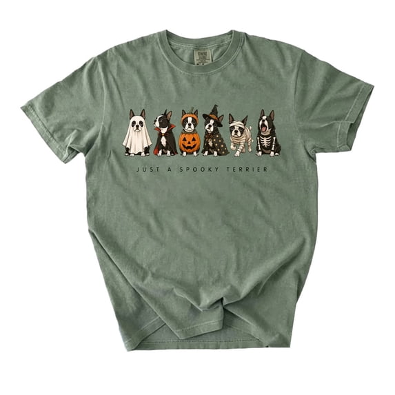 Spooky Boston Terrier T-Shirt, Halloween Dog Graphic, Cute Fall Pet Lover Tee