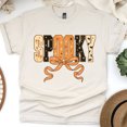 thumbnail image 1 of Spooky Bow Halloween Orange Letter Graphic T-Shirt, Natural, Size 3XL, 1 of 6