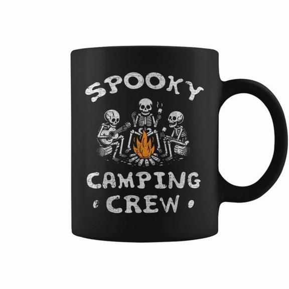 Spooky Camping Crew Halloween Camping Skeleton Campsite Coffee Mugs