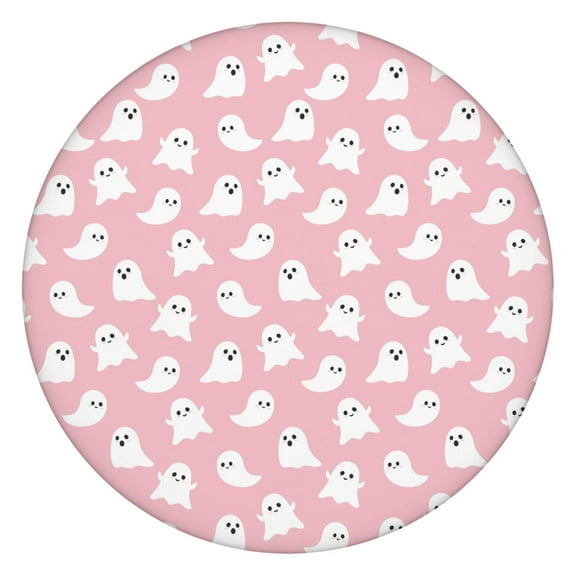 Spooky Candy Corn Table Cover - Elastic Edge Waterproof Round Tablecloth for Trick or Treat,52 inch Round Elastic Tablecloth