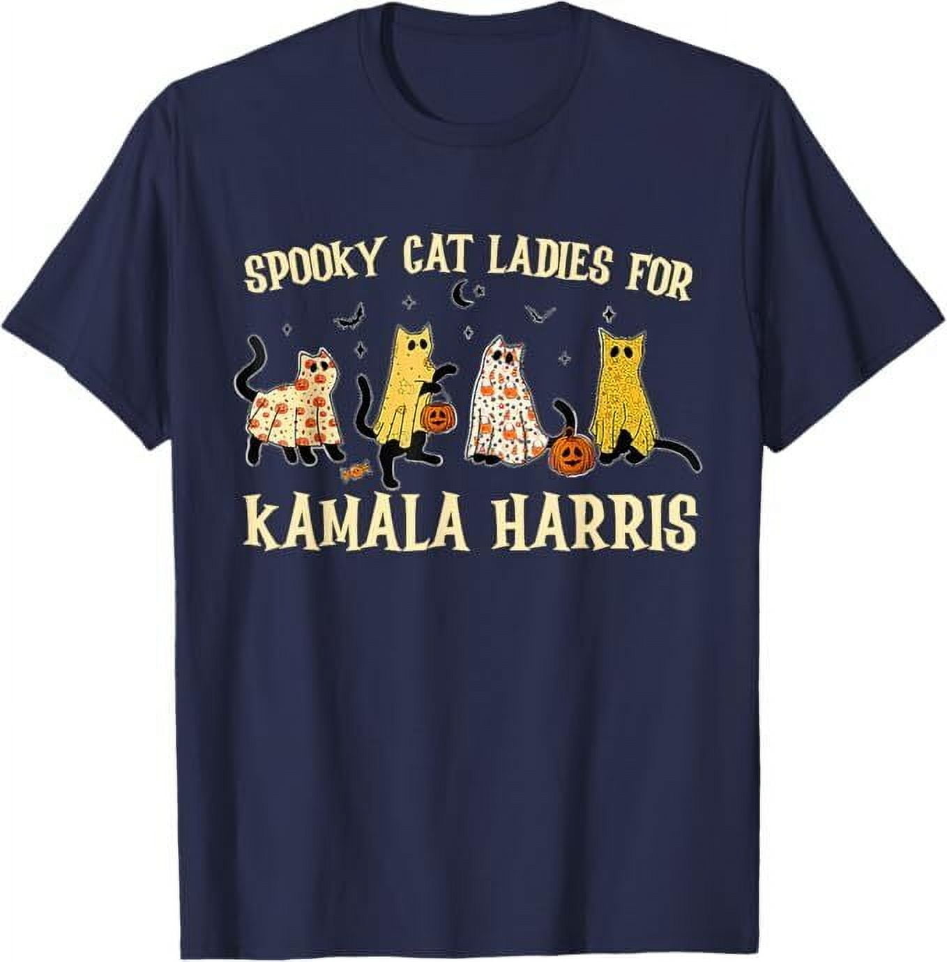 Spooky Cat Ladies for Kamala Harris Halloween 2024 Election Unisex T
