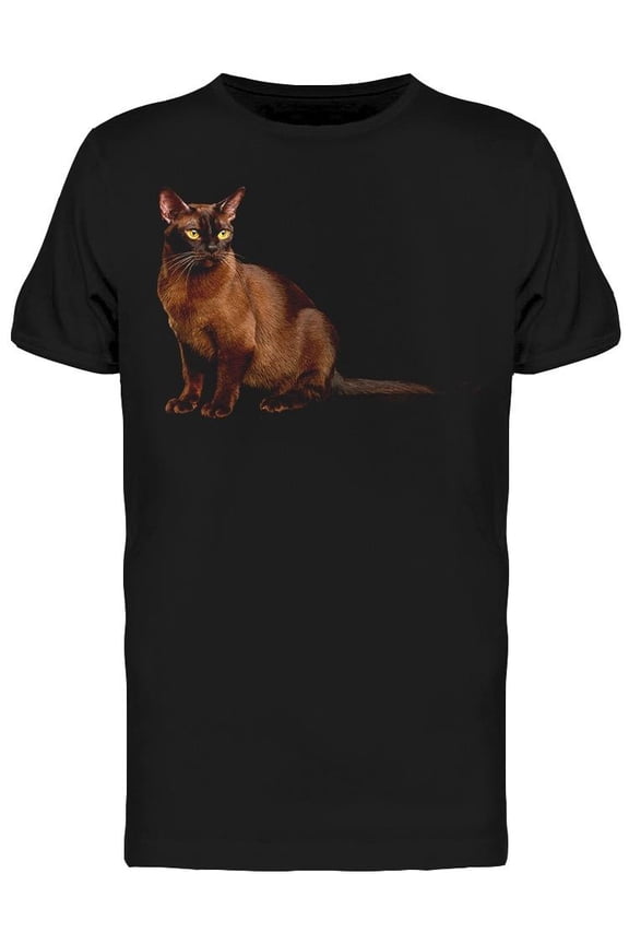 Spooky Cat Looking At His Side T-Shirt Men -Image by Shutterstock Men T-Shirt, Male Small