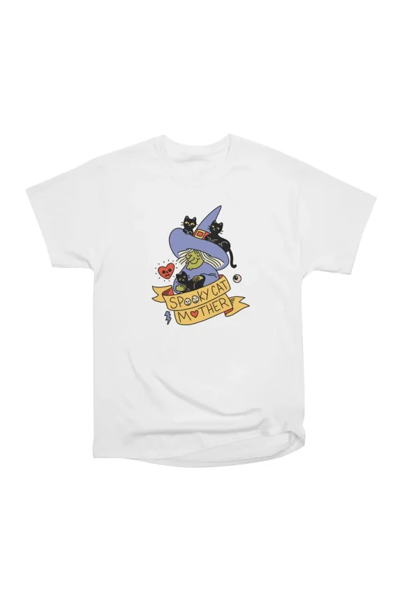 Spooky Cat Mom T-Shirt Tee Gift For Him Merch For Her Apparel For Friend