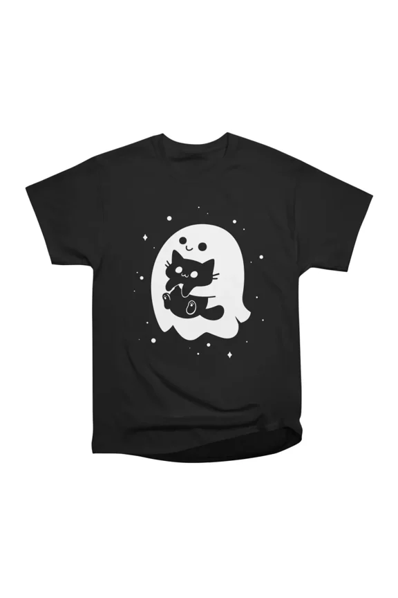 Spooky Cat Snatcher Ghost Holding Black Cat T-Shirt Tee Gift For Him Merch For Her Apparel