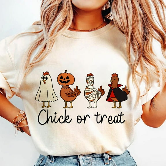 Spooky Chicken Halloween T-shirt, Chick or treat Shirt, Halloween Shirt, Funny Halloween Chicken 160604