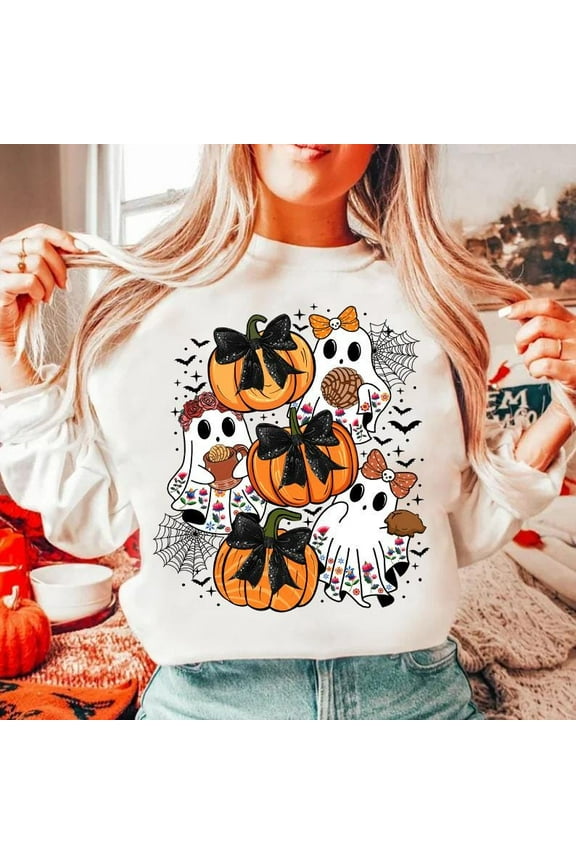 Spooky Conchas Sweatshirt, Spanish Halloween Shirt with Pantasmas and Mexican Ghosts, Fun Spooky Latina SWEAT Sweatshirt, Cute Regalo en Español BO120787