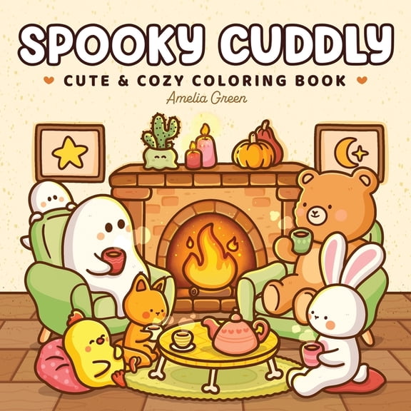 Spooky Cuddly: Cozy Coloring Book for Adults and Teens Featuring Adorable Animal Characters and Cute Ghosts for Relaxati, (Paperback)