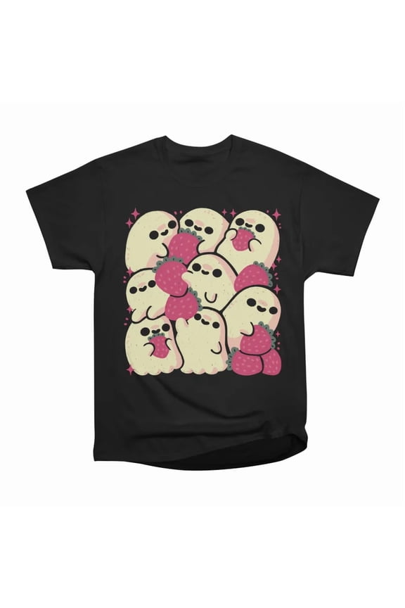 Spooky Cute Ghosts with Strawberries T-Shirt Tee Gift For Him Merch For Her Apparel For Fr