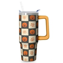 Spooky Cute Halloween 30oz Tumbler with Handle and Straw Lid – Pumpkin Gift Insulated Coffee Travel Mug