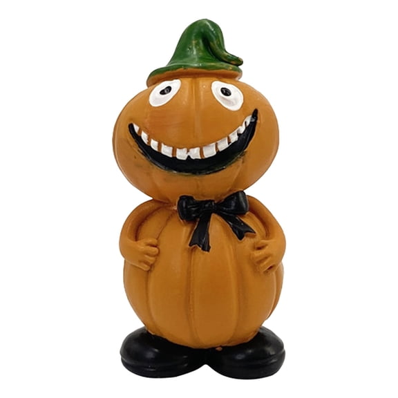 Spooky & Cute Halloween Pumpkin Trio Set - 3Pcs Mini Resin Jack-O-Lantern Table Decor for Centerpieces, Desktop, Fireplace Mantel | Indoor Holiday Party Decoration Accessories (151 Chars)