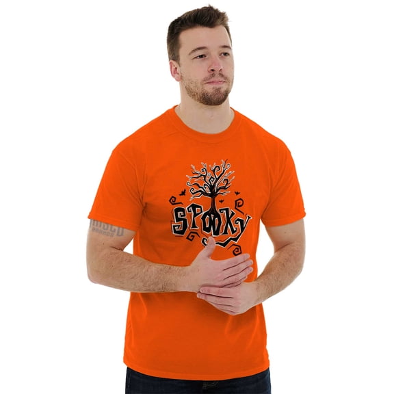 Spooky Cute Haunted Halloween Tree Men's Graphic T Shirt Tees Brisco Brands X