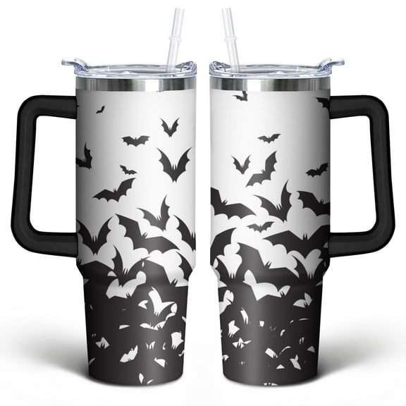 Spooky Cute Tumbler 30oz - Ghost Pumpkin Halloween Aesthetic - Double Wall Vacuum Insulated Leak-Proof Mug