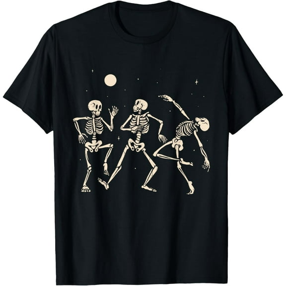 Spooky Dancing Skeletons Halloween Costume Music Adult Kids T-Shirt