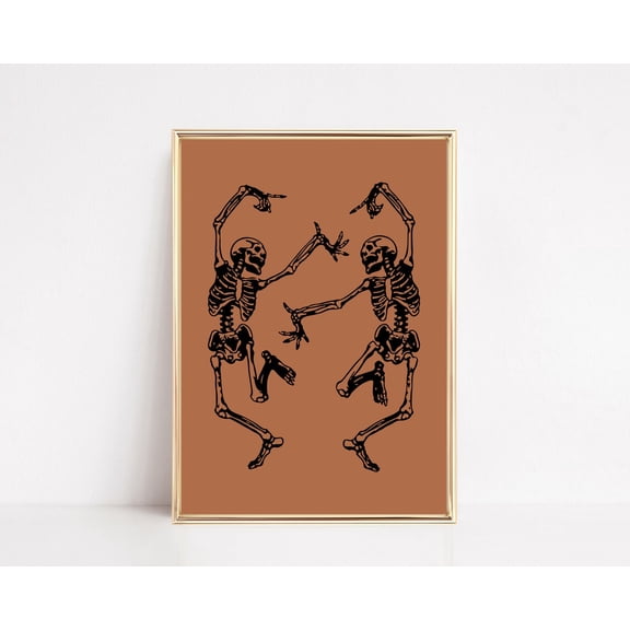 Spooky Dancing Style Wall Art Playful Home Decor, Unframed Paper Print Size 12x18