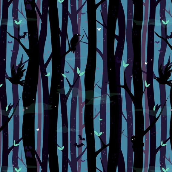 Spooky Dark Forest with Crows and Ravens Premium Roll Gift Wrap Wrapping Paper