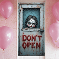 thumbnail image 1 of Spooky Design Don't Open Sign Metal Door Creepy Doll Decor Haunted House Prop for Halloween Party Horror Event Indoor Decoration, 1 of 9