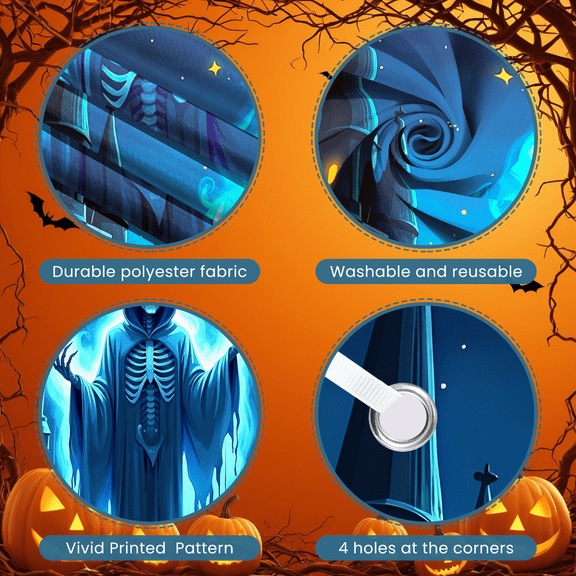 Spooky Design Halloween Banner Gothic Ghost Illustration for Halloween Party Haunted House Decoration Outdoor Event