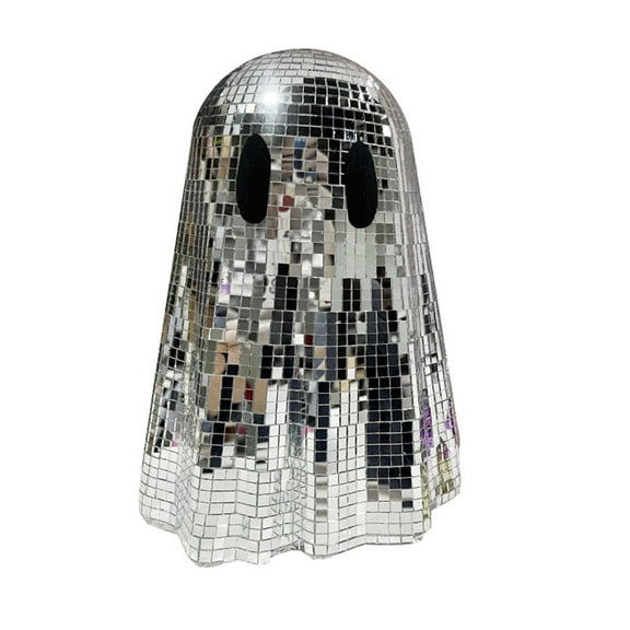 Spooky Disco Ball,Silver Mirror Ghost Disco Ball,Cool Reflective Light Mirror Balls for For DJ Club Party, Gothic Spooky Disco Ghost Decor, Aesthetic Home Decor Sculptures and Statues