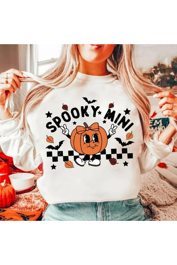 Spooky Dude Halloween Sweatshirt, Retro Fall Shirt for Boys and Girls, Cute Spooky Mini SWEAT Sweatshirt, Fun Halloween Season Graphic for Kids