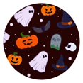 thumbnail image 1 of Spooky Elastic Hem Round Tablecloth - 52 Inch Halloween Themed Table Cover for Kitchen Dining Party, Durable Polyester Material, 1 of 6