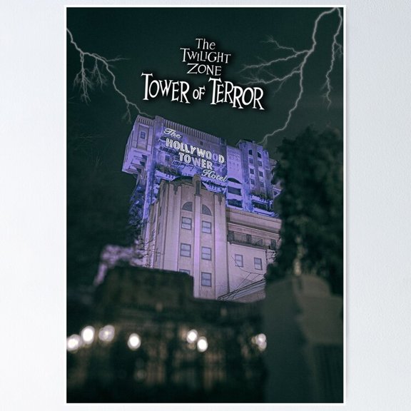Spooky Elevator Theme Park Advertisement Wall Art Retro Decor, Unframed Poster