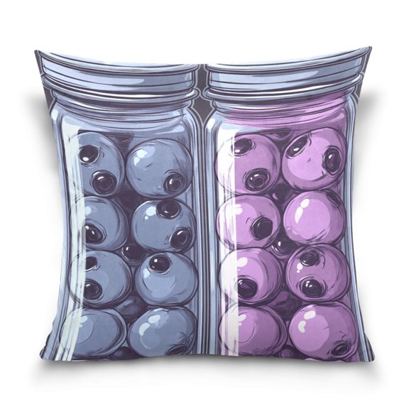 Spooky Eyeballs Pattern 16x16 Inch Plush Velvet Pillowcase Double Sided Print, Hidden Zipper